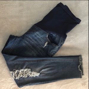 Angel Kiss Maternity Jeans Ankle Skinny L EUC